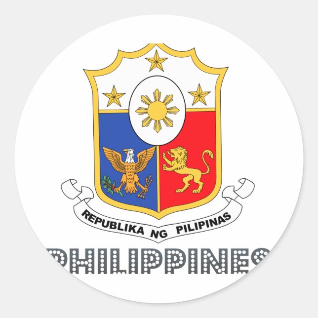 Filipina Emblem Runder Aufkleber (Vorderseite)