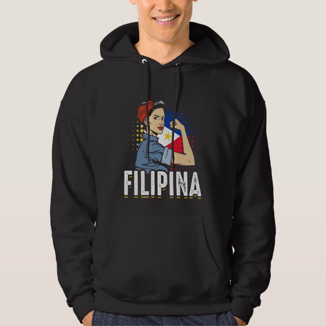 Filipina Foman Girl Philippines Flag Hoodie (Vorderseite)