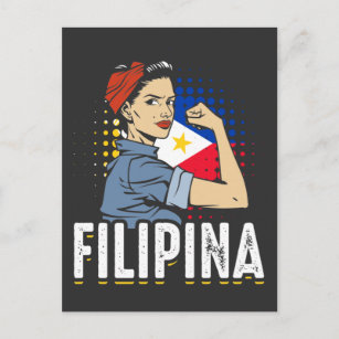 Filipina Foman Girl Philippines Flag Postkarte