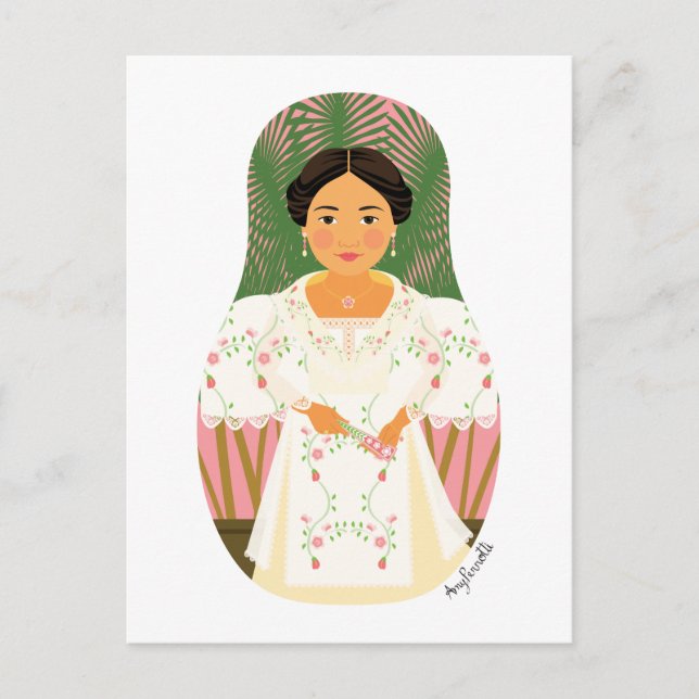 Filipina Matryoshka Postcard Postkarte (Vorderseite)