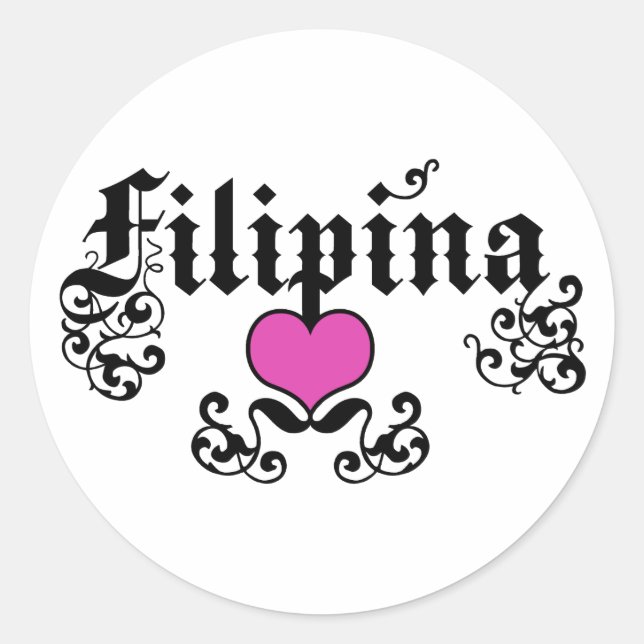 Filipina Runder Aufkleber (Vorderseite)