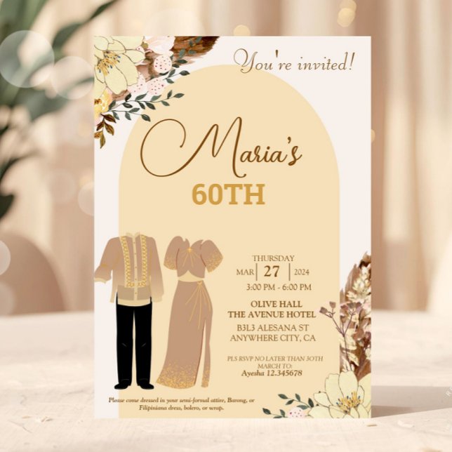 Filipiniana Thema Geburtstag Einladung Filipino (Von Creator hochgeladen)