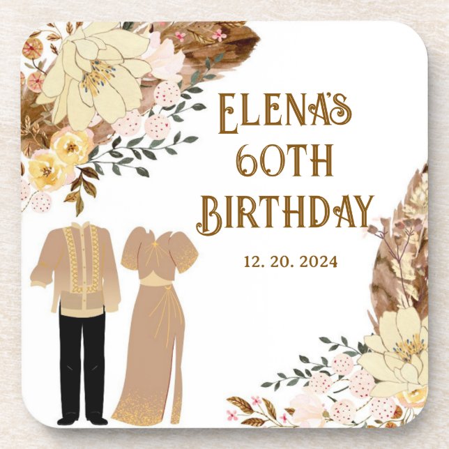 Filipiniana Thema Hartkunststoff Untersetzer (Vorderseite)