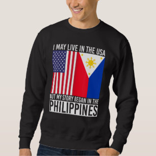 Filipino Filipina Heritage USA Flag Phili Sweatshirt