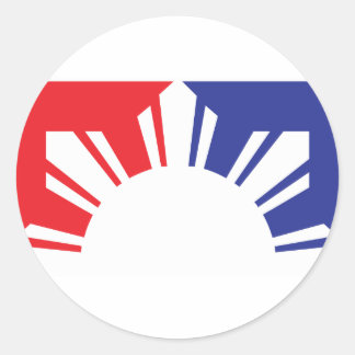 Filipino Flag der Major League - Hälfte Runder Aufkleber