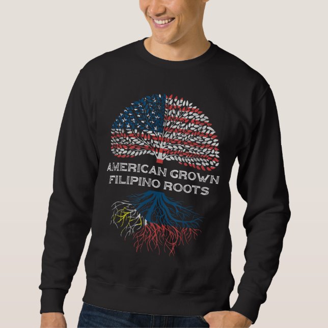 Filipino Flag Geschenke Frauen Amerikanischer Grou Sweatshirt (Vorderseite)