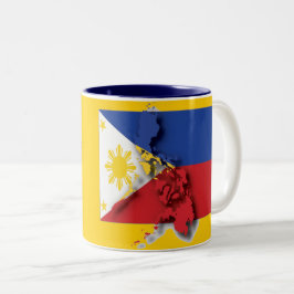 FILIPINO FLAG MAP Philippinen, kundenspezifisch ge Zweifarbige Tasse
