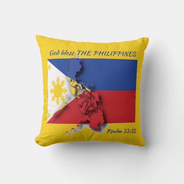 FILIPINO FLAG Philippinen Scripting Custom YELLOW Kissen (Vorderseite)