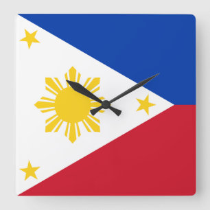 Filipino Flag Quadratische Wanduhr