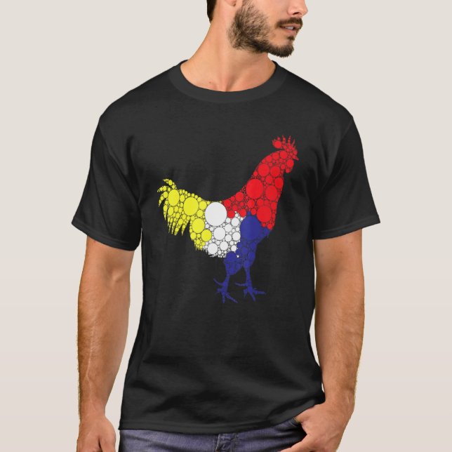 Filipino Gamecock Cockfight Philippinen Rooster T-Shirt (Vorderseite)