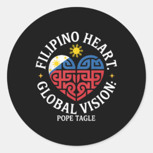 Filipino Heart Global Vision Pope Tagle Runder Aufkleber