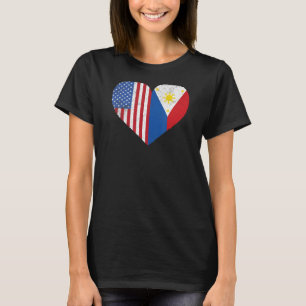Filipino Heritage USA Philippinen Flag Pi T-Shirt