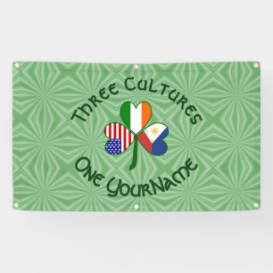 Filipino Irisch USA Kleeblatt-Flagge Personalisier Banner