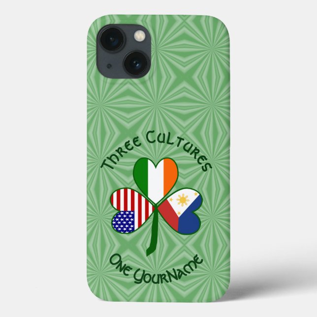 Filipino Irish American Flags Kleeblatt Persönlich Case-Mate iPhone Hülle (Rückseite)