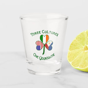 Filipino Irish American Flags Kleeblatt Persönlich Schnapsglas