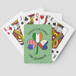 Filipino Irish American Flags Kleeblatt Persönlich Spielkarten