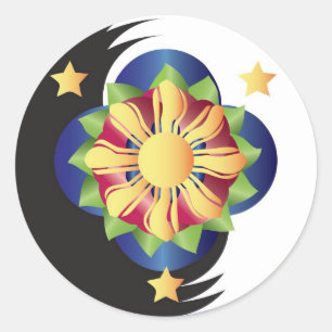 Filipino Lotus Blume Mandala Runder Aufkleber