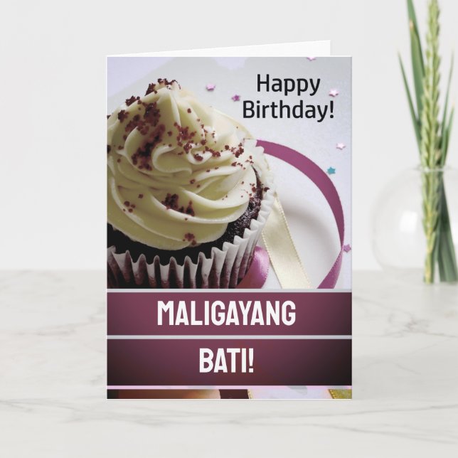 Filipino Maligayang Bati Philippinen Geburtstag Karte (Vorderseite)