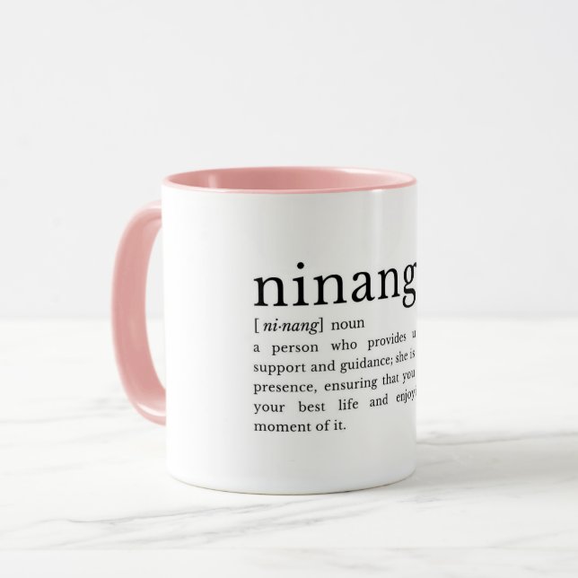 Filipino Ninang Definition Mug, Godmother Gift Tasse (Vorderseite Links)