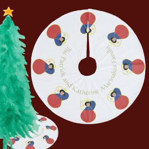 Filipino oder Philippinen Engel Flagge Fleece Weihnachtsbaumdecke