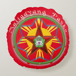 Filipino Parol, Jeepney, philippinische Flagge Rundes Kissen