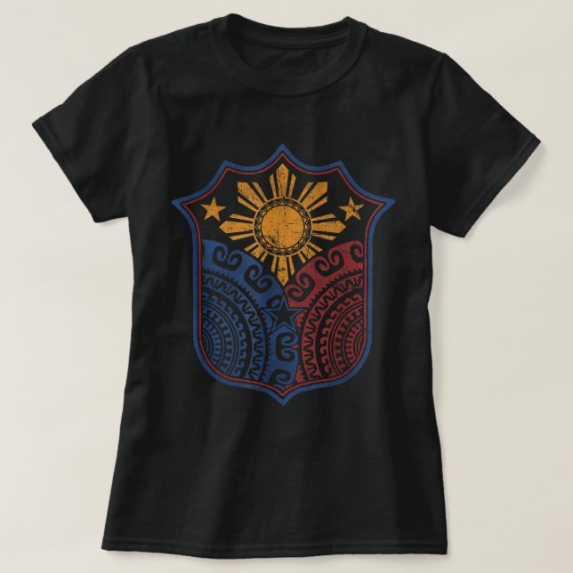 Filipino Pinoy Pride Mandala Tribal Proud Philipp T-Shirt (Design vorne)