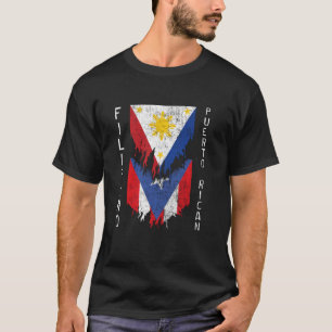 Filipino Puerto Rico Fahnen Ripped Philippinen Pue T-Shirt