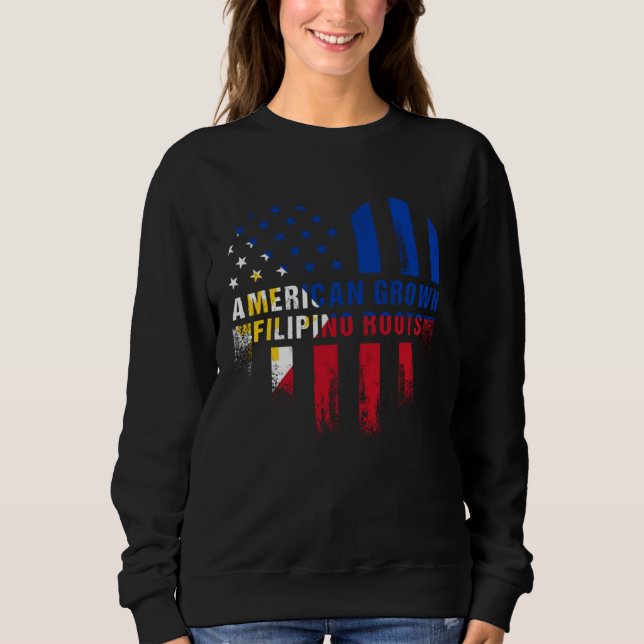 Filipino Roots American Grown Love Philippines Fla Sweatshirt (Vorderseite)