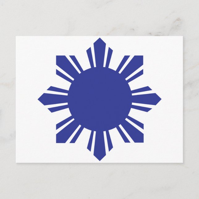 Filipino Sun - Blau Postkarte (Vorderseite)