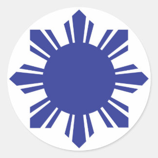 Filipino Sun - Blau Runder Aufkleber