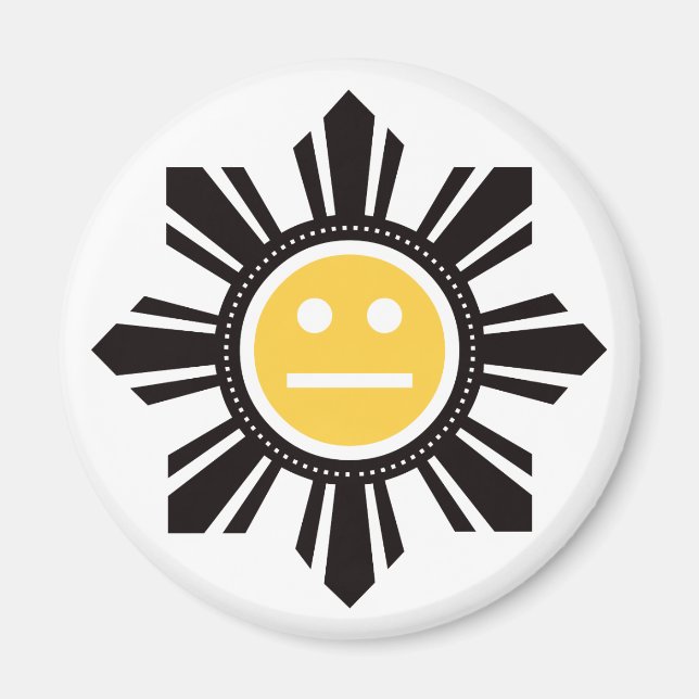 Filipino Sun Face - Gelb Magnet (Vorne)