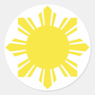 Filipino Sun - Gelb Runder Aufkleber