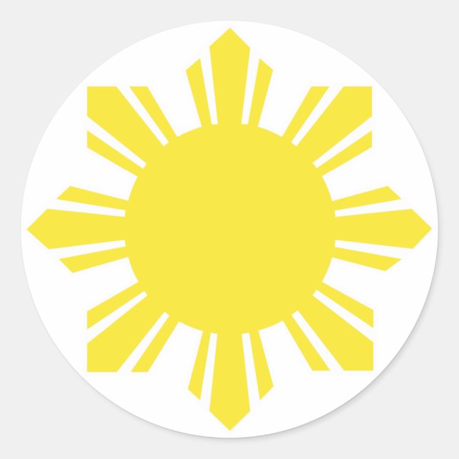 Filipino Sun - Gelb Runder Aufkleber (Vorderseite)