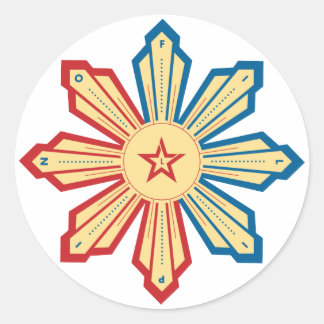 Filipino Sun - LS Runder Aufkleber
