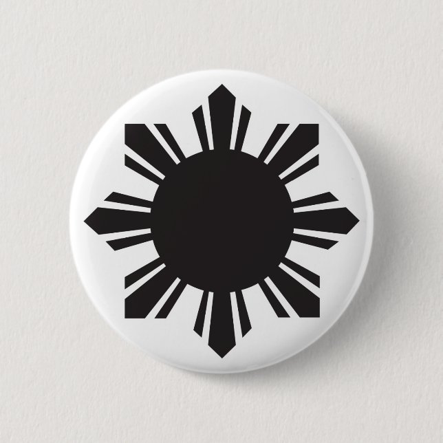 Filipino Sun - Schwarzes Button (Vorderseite)