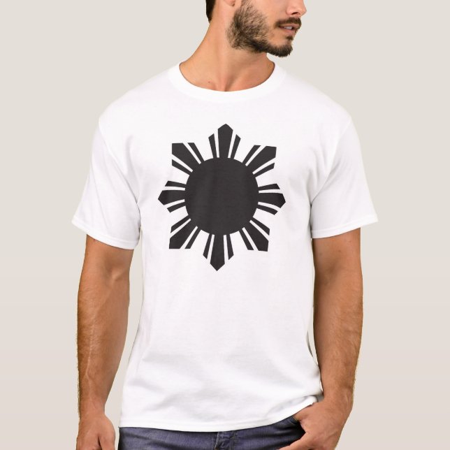 Filipino Sun - Schwarzes T-Shirt (Vorderseite)