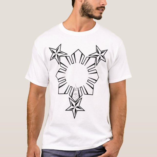 Filipino Sun und Stern-Shirt T-Shirt (Vorderseite)