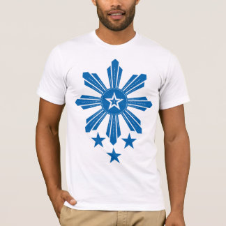 Filipino Sun und Sterne - Blau T-Shirt