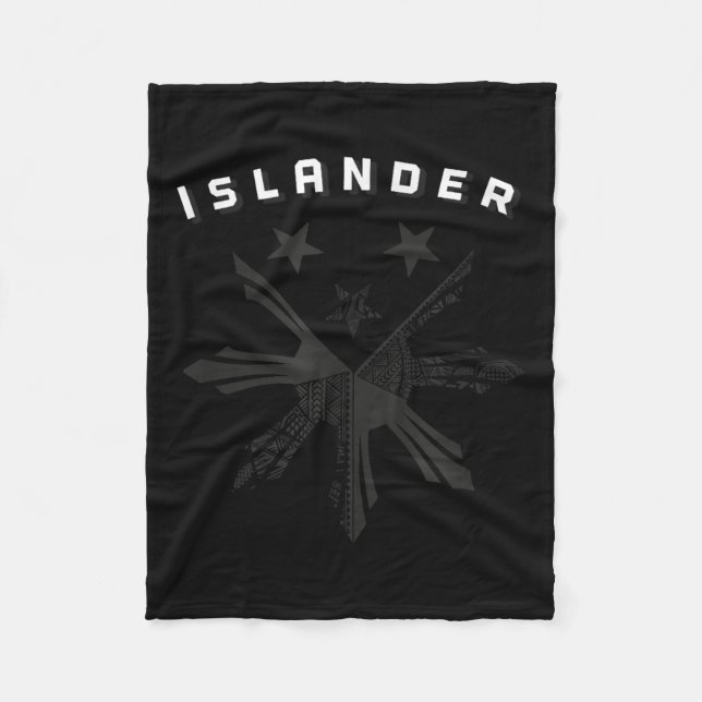 Filipino Warrior Hawaiian Polynesischer Stammestat Fleecedecke (Vorderseite)