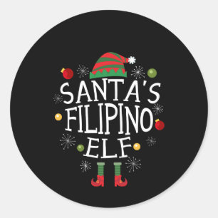 Filipino-Weihnachtself - Philippinen Weihnachten Runder Aufkleber
