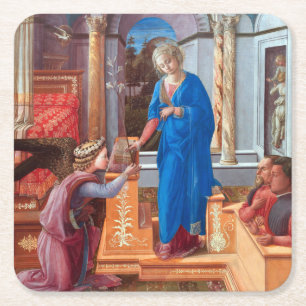 Filippo Lippi, 1440 Rechteckiger Pappuntersetzer