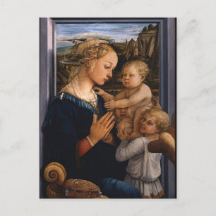 Filippo Lippi - Madonna und Kind mit zwei Engeln Postkarte