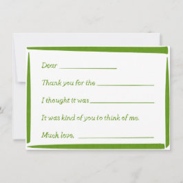 Fill-In-The-Blank "Handwritten" Thank You Notes Mitteilungskarte