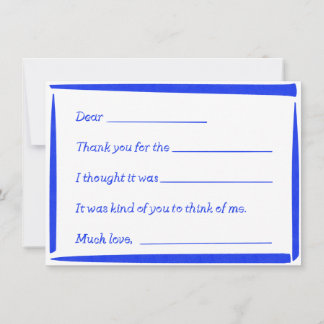 Fill-In-The-Blank "Handwritten" Thank You Notes Mitteilungskarte