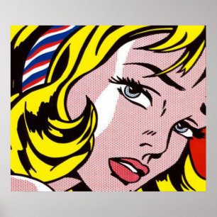 Fille avec le ruban de cheveux roy lichtenstein poster
