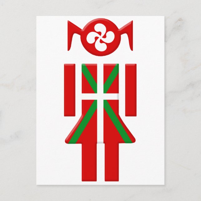 Fille Basque drapeau Euskadi Bayonne Postkarte (Vorderseite)