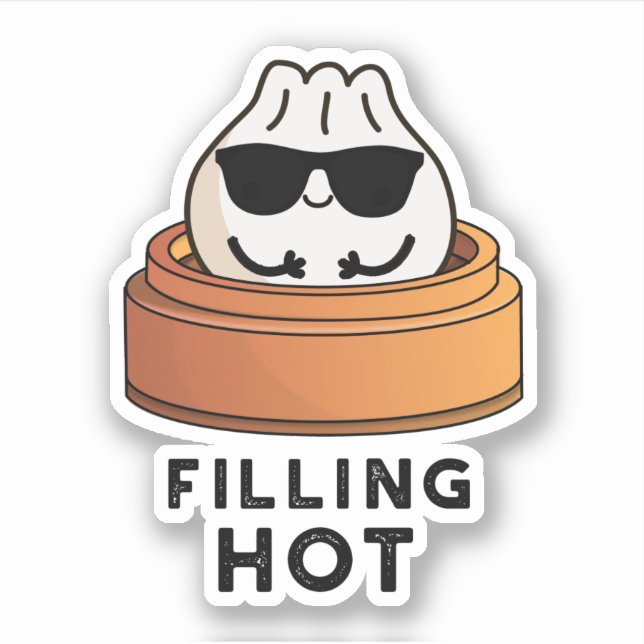 Filling Hot Funny Dumpling Pun Aufkleber (Vorderseite)