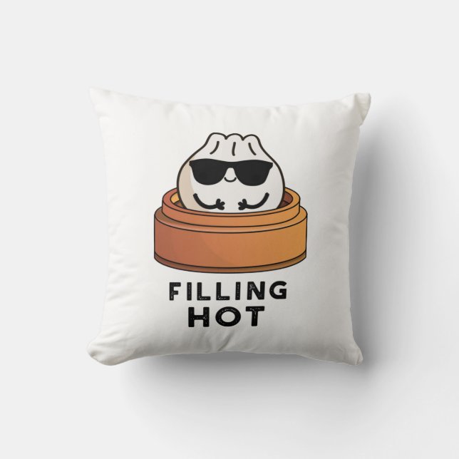 Filling Hot Funny Dumpling Pun Kissen (Vorderseite)