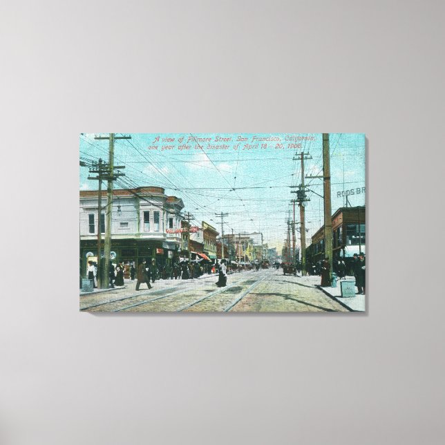 Fillmore Street View 1 Jahr nach Feuer 1906 Leinwanddruck (Vorderseite)
