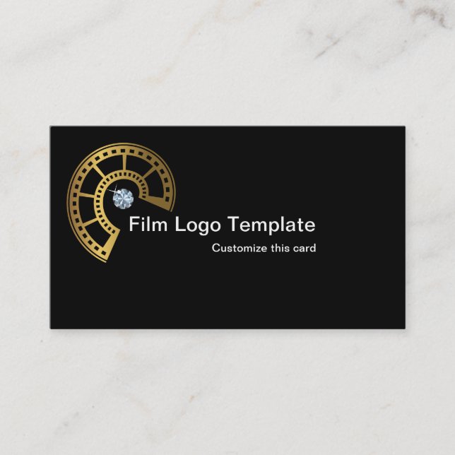 Film Business Card Design Metallic Gold Film Strip Visitenkarte (Vorderseite)